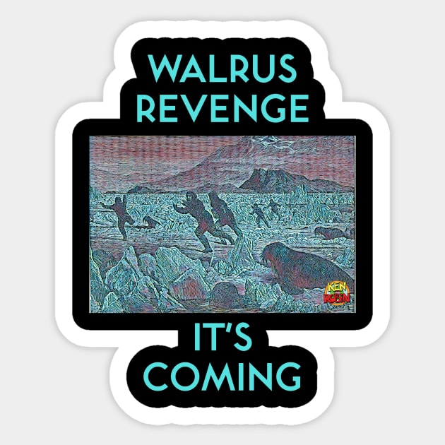 Walrus Revenge Sticker by kenrobin